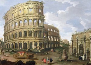 Utsikt over Colosseum i Roma av Gaspar van Wittel